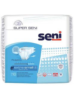 Подгузники для взрослых "SUPER SENI AIR" EXTRA SMALL, р.XS (уп/10шт)
