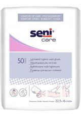 Рукавица для мытья с непроницаемой внутри пленкой 22,5*16 см (уп. 50 шт), Seni Care